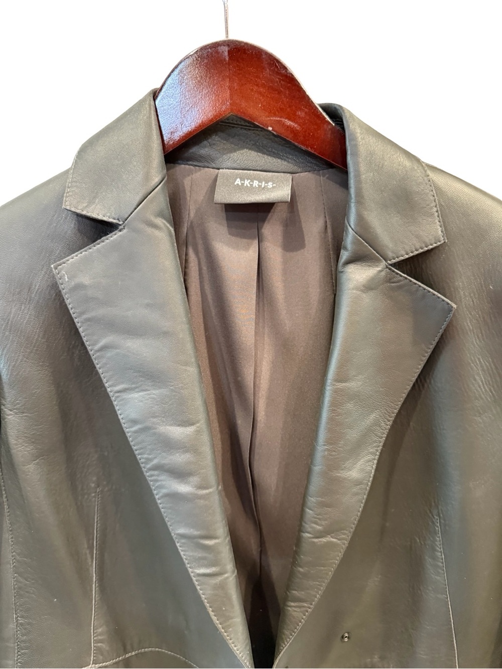 AKRIS Anthracite Leather Blazer - Mainline - Picture 5 of 11